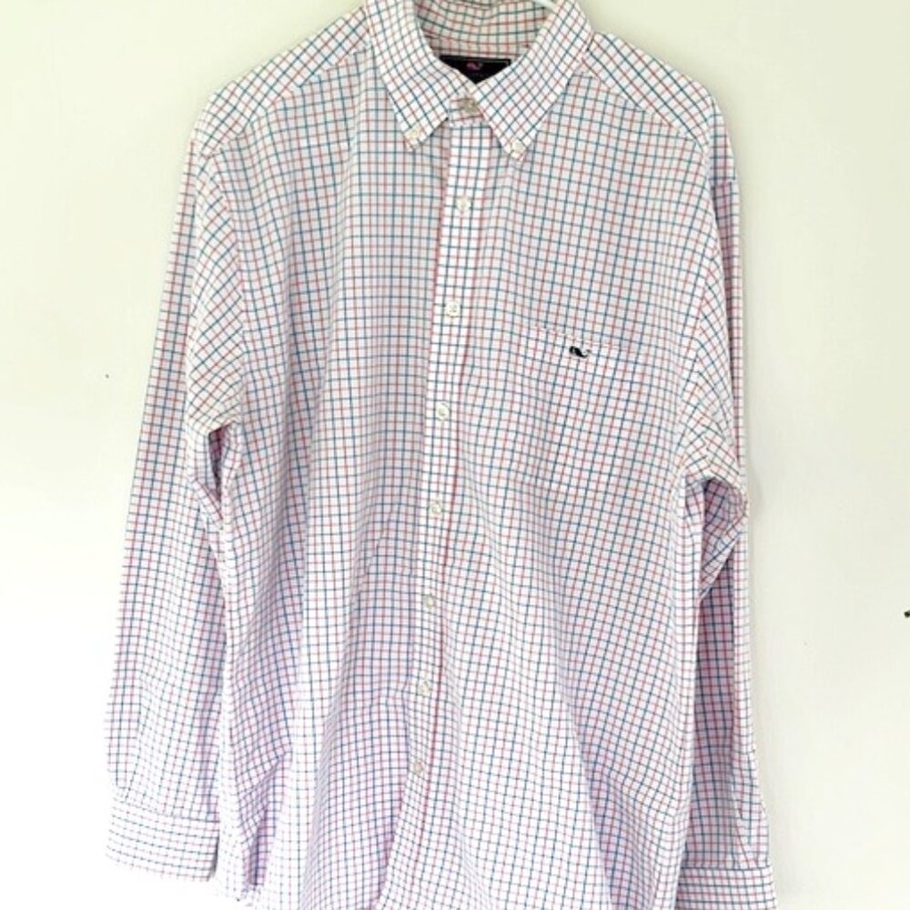 Vineyard Vines Slim Fit Tucker Whale Button Down Long Sleeve Shirt Sz. XL